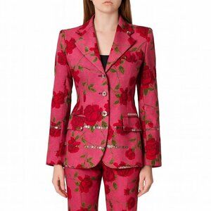 Moschino Cheap and Chic Mesh Floral Rose Blazer Pink Sequin Jacket